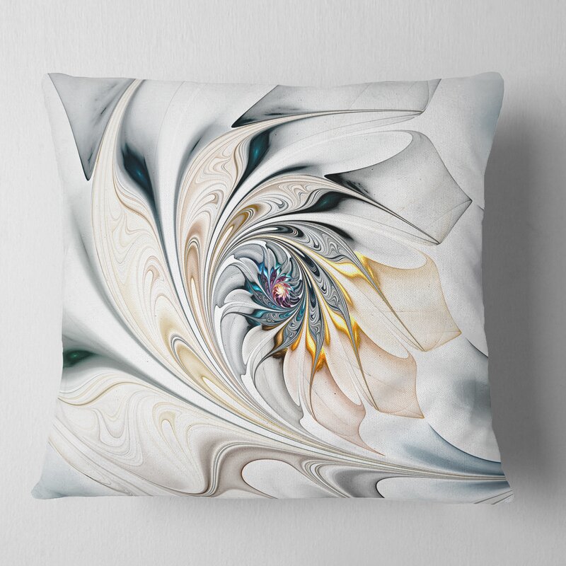 East Urban Home Stained Glass Floral Throw Pillow Reviews Wayfair   Stained Glass Floral Throw Pillow 